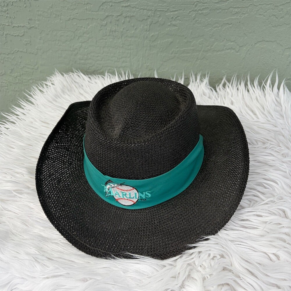 Imperial Headwear Miami Marlins Sun Hat Unisex Adult Black Teal Size XL